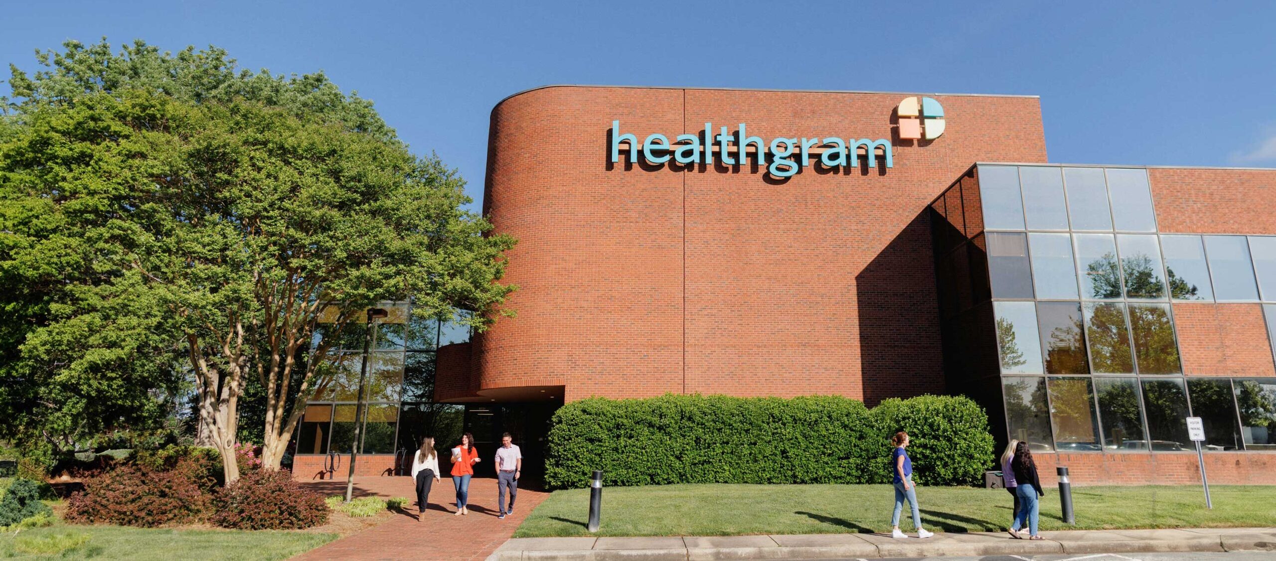 Healthgram corporate office building showcasing modern healthcare solutions and services.